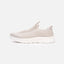 Knit upper with heel and tongue pull tabs, Springfoam midsole system with durable rubber outsole, and Bounce Pad insole system. Provides breathability, flexibility, comfort, moisture control, ventilation, and heel cushioning. Minimal to no break-in time; conforms to any foot shape. Beige and all black.